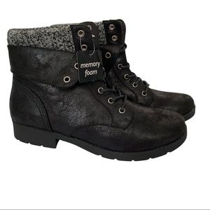 Arizona Jean Co. York Ankle Lace-Up Boots with Knit Cuff